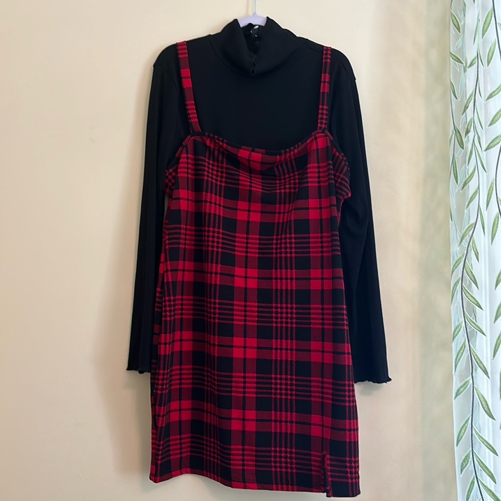 SHEIN dress and turtleneck undershirt combo